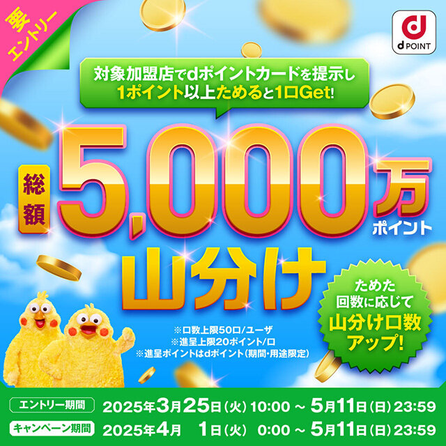 dポイント 総額1億ポイント山分けキャンペーン
