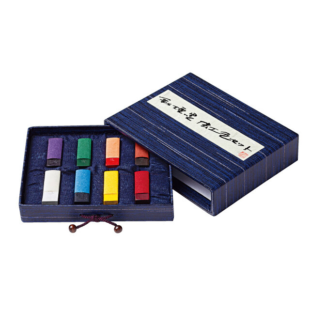 紀州墨 和歌山／堀池雅夫 ●彩煙墨 紅色セット （全8色）税込17,600円