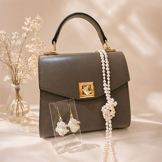 229FLOWERS：バッグとピアス、ネックレス