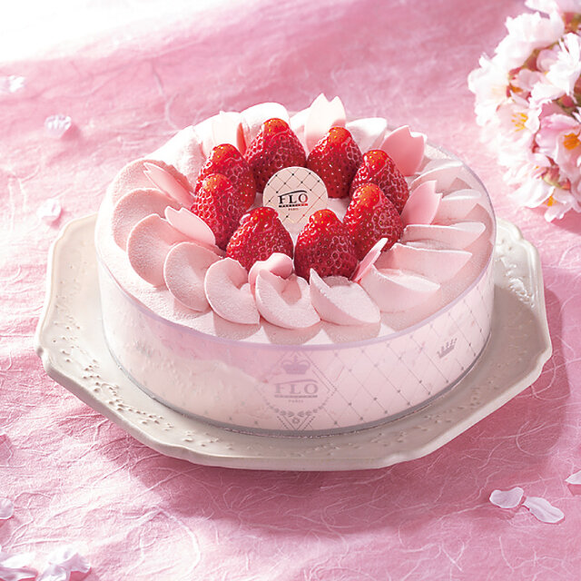 「FLO」 さくら色のショートケーキ （1カット）税込594円 （1ホール）税込4,741円 　4月中旬まで ■藤崎本館地下1階 惣菜売場
