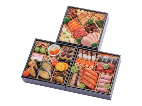 「なすび亭／オステリアルッカ／赤坂四川飯店」 和洋中華風三段重